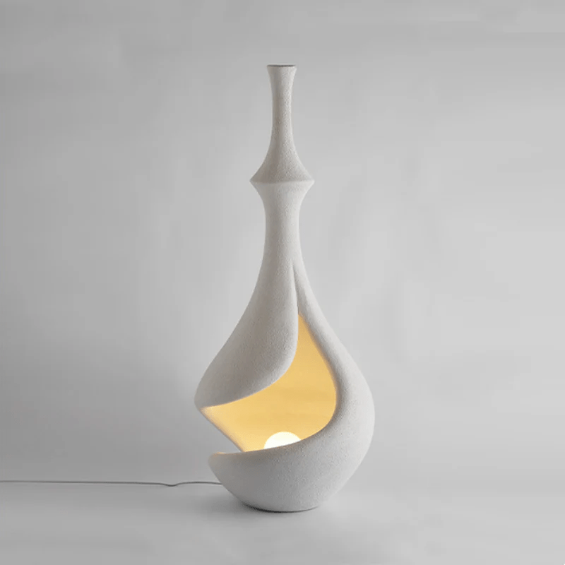 White Sere Vase Floor Lamp