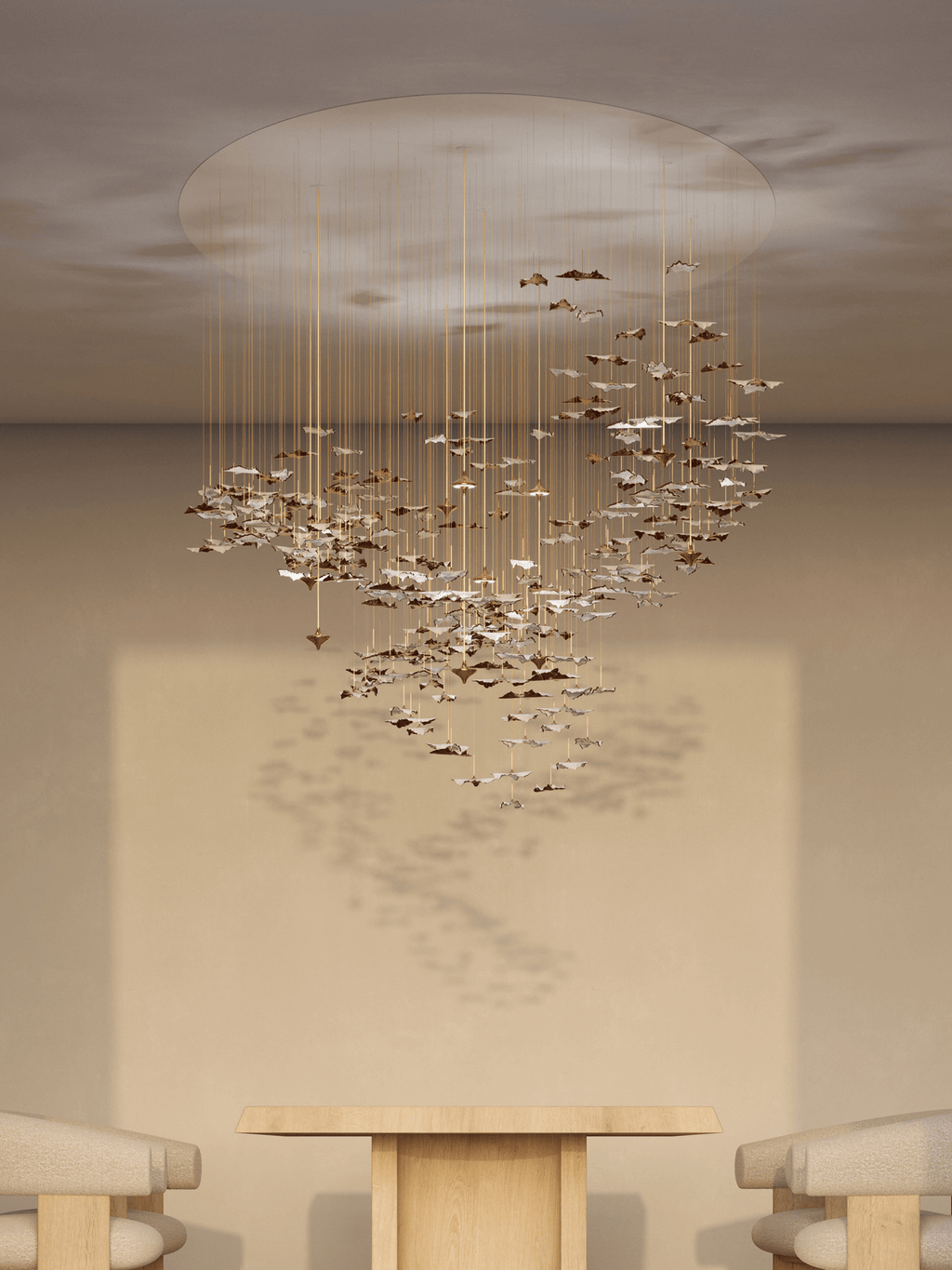 Leaf Twisted Sculptural Customize Chandelier