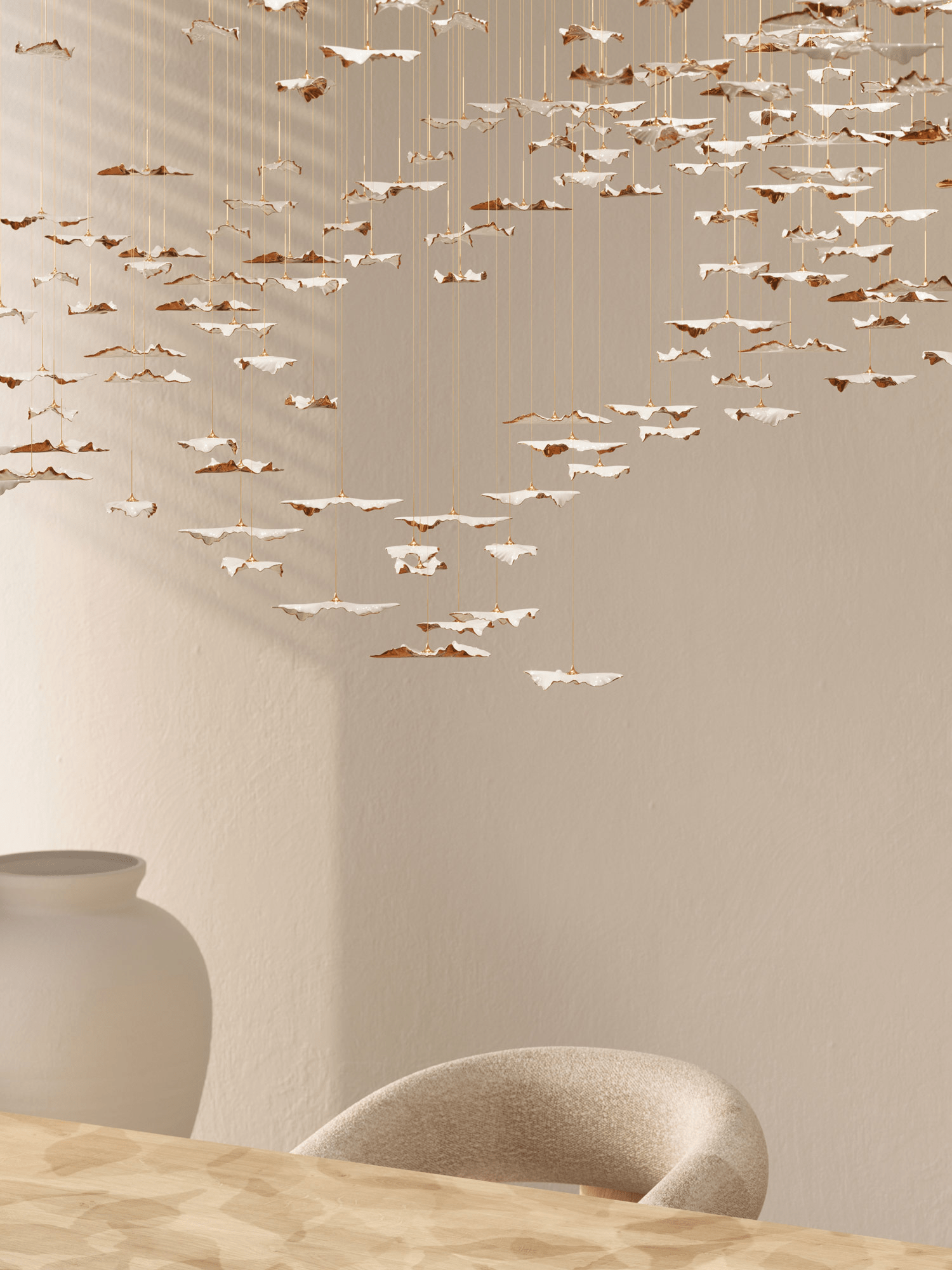 Leaf Twisted Sculptural Customize Chandelier