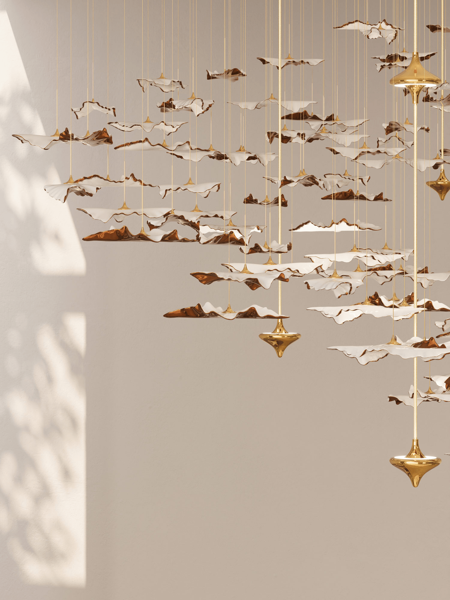 Leaf Twisted Sculptural Customize Chandelier