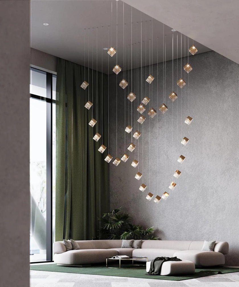 Cubic Luster Cascade Chandelier