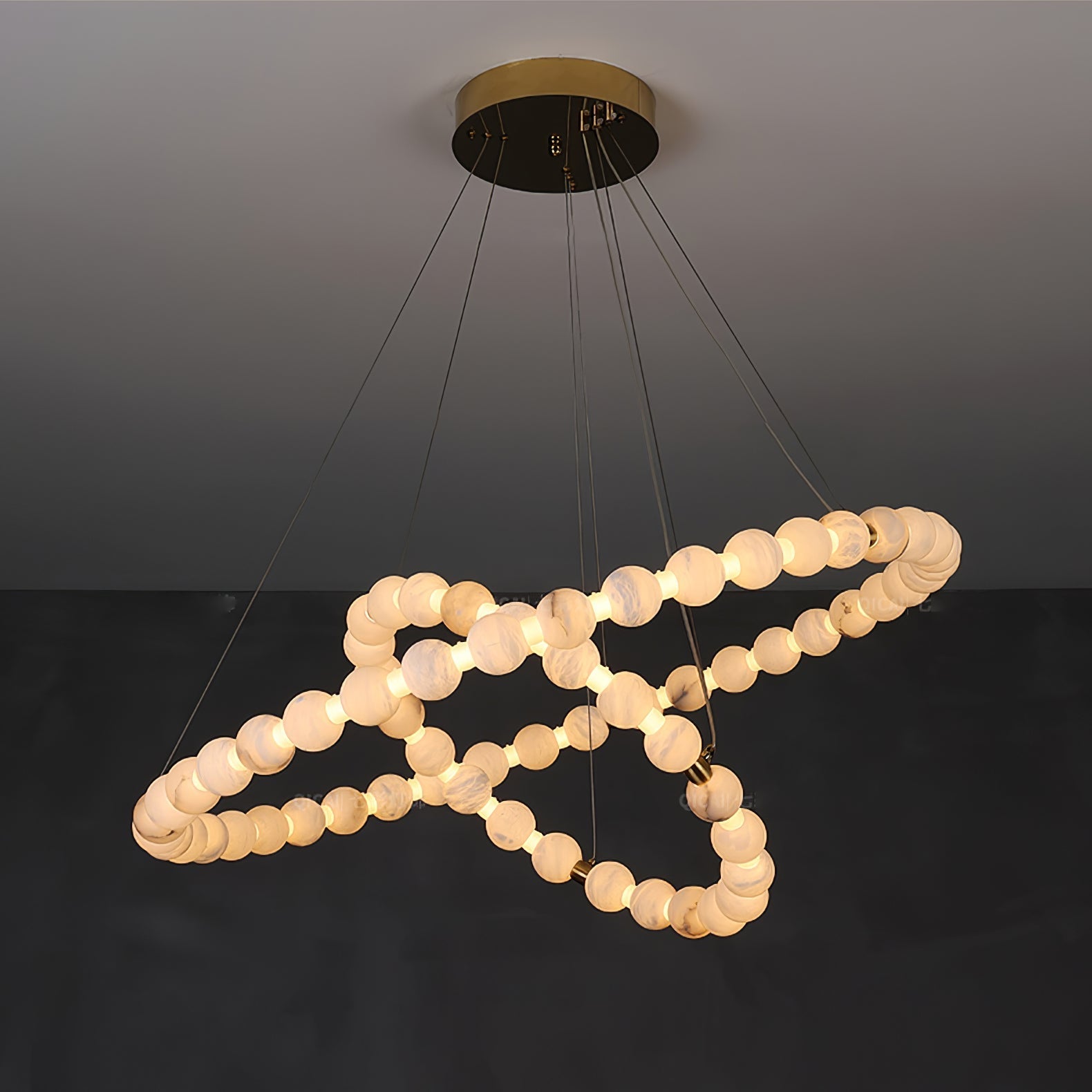 Alabaster Orb Ring Chandelier