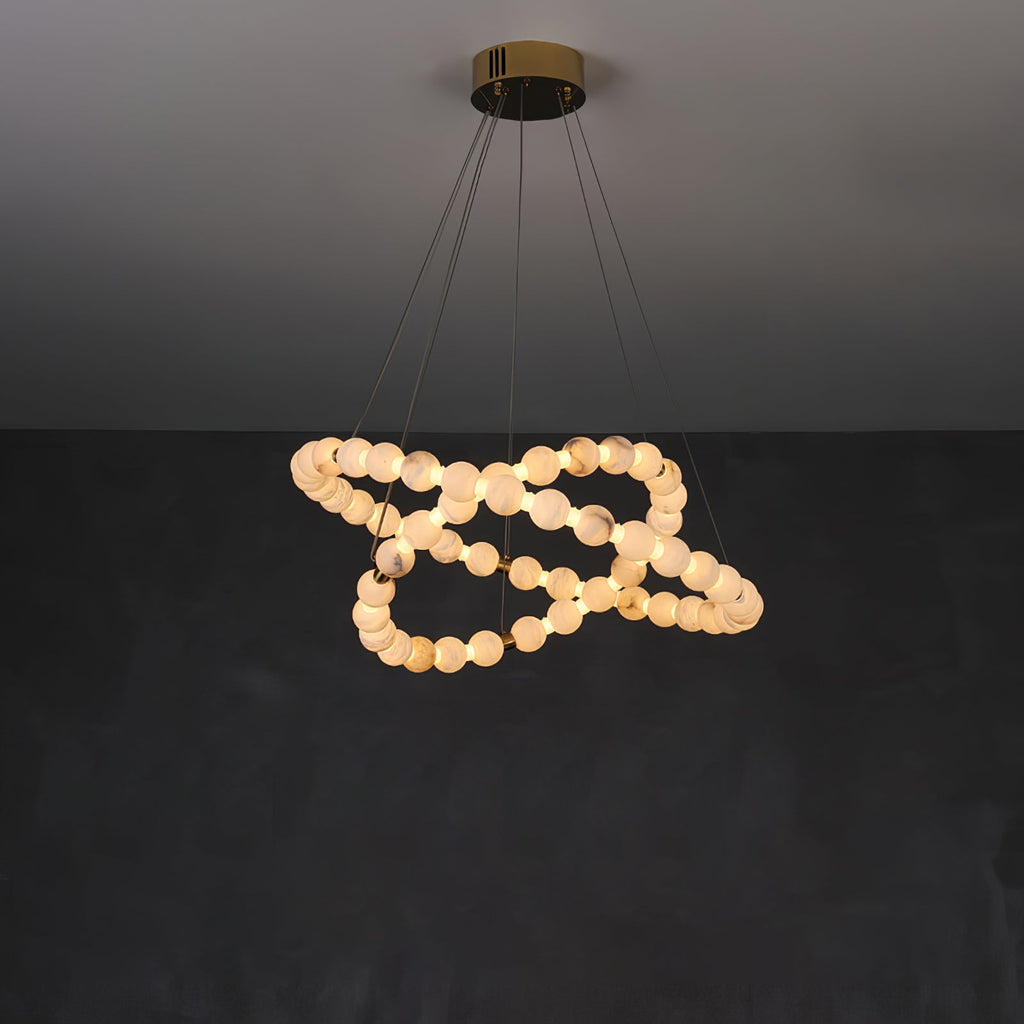 Alabaster Orb Ring Chandelier