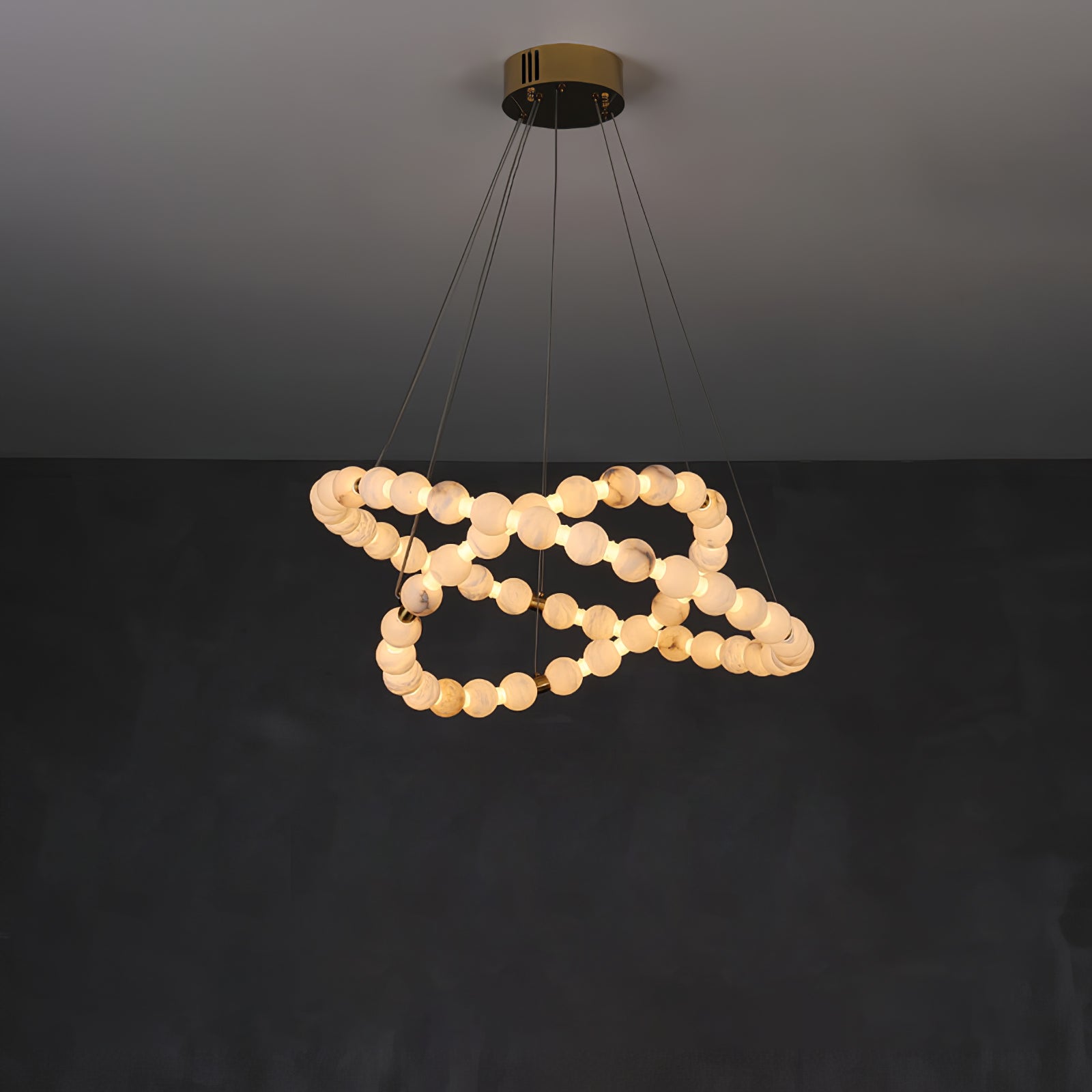 Alabaster Orb Ring Chandelier
