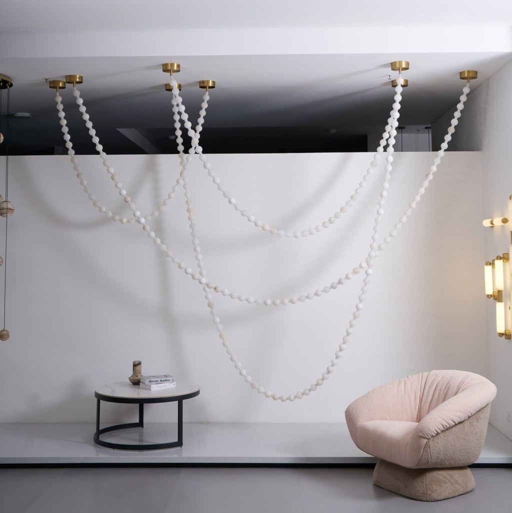 Alabaster Pearl Necklace Chandelier