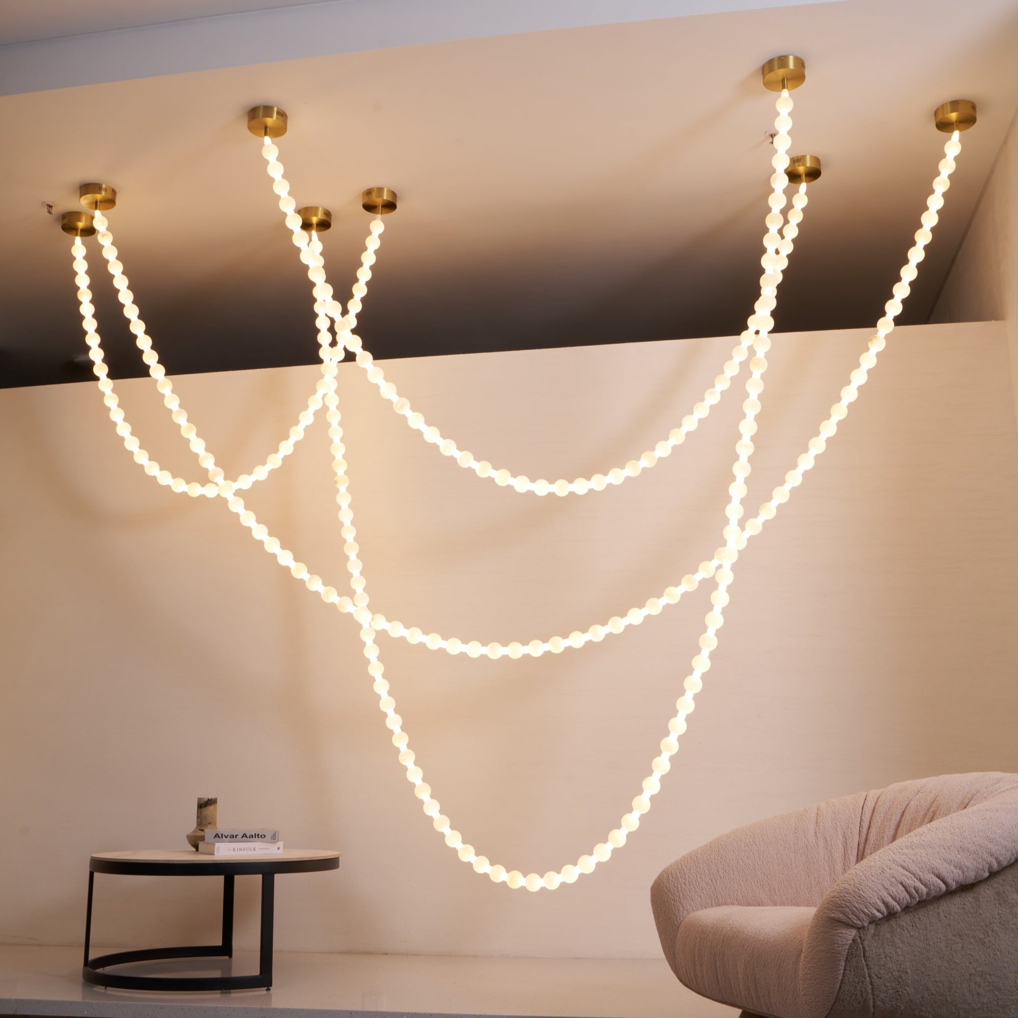 Alabaster Pearl Necklace Chandelier