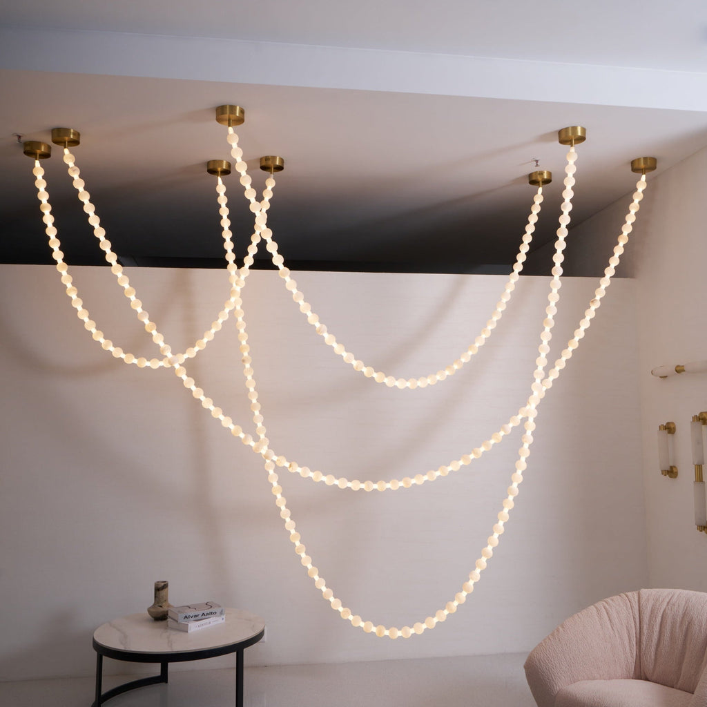 Alabaster Pearl Necklace Chandelier