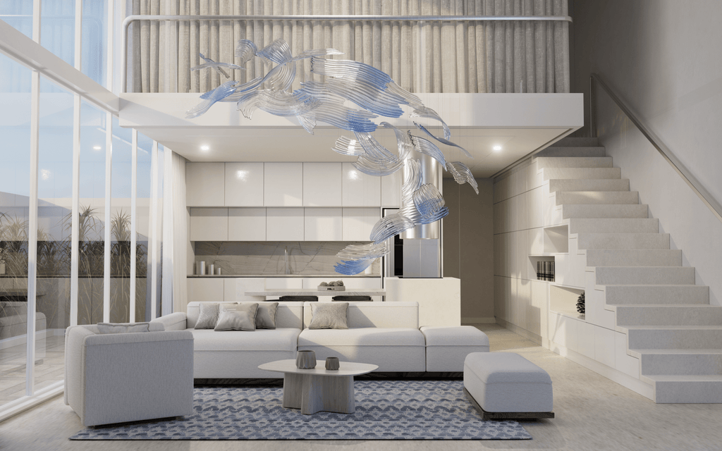 Brush Art Glass Chandelier