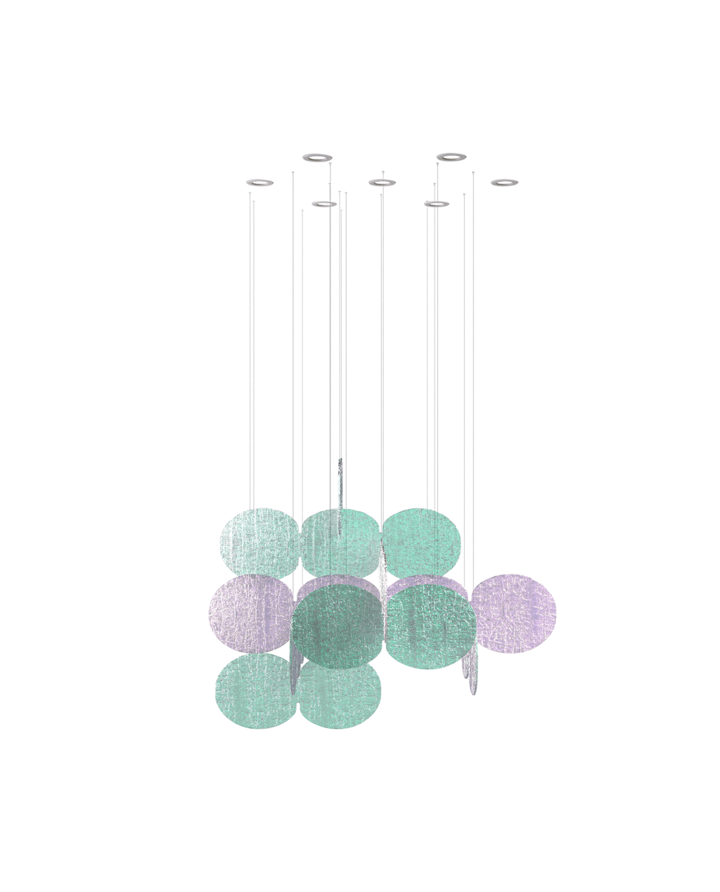 Clouds Iridescent Disc Chandelier