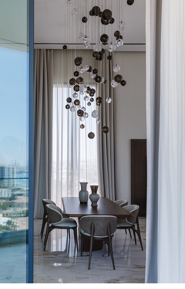 Cosmic Sphere Cascade Chandelier