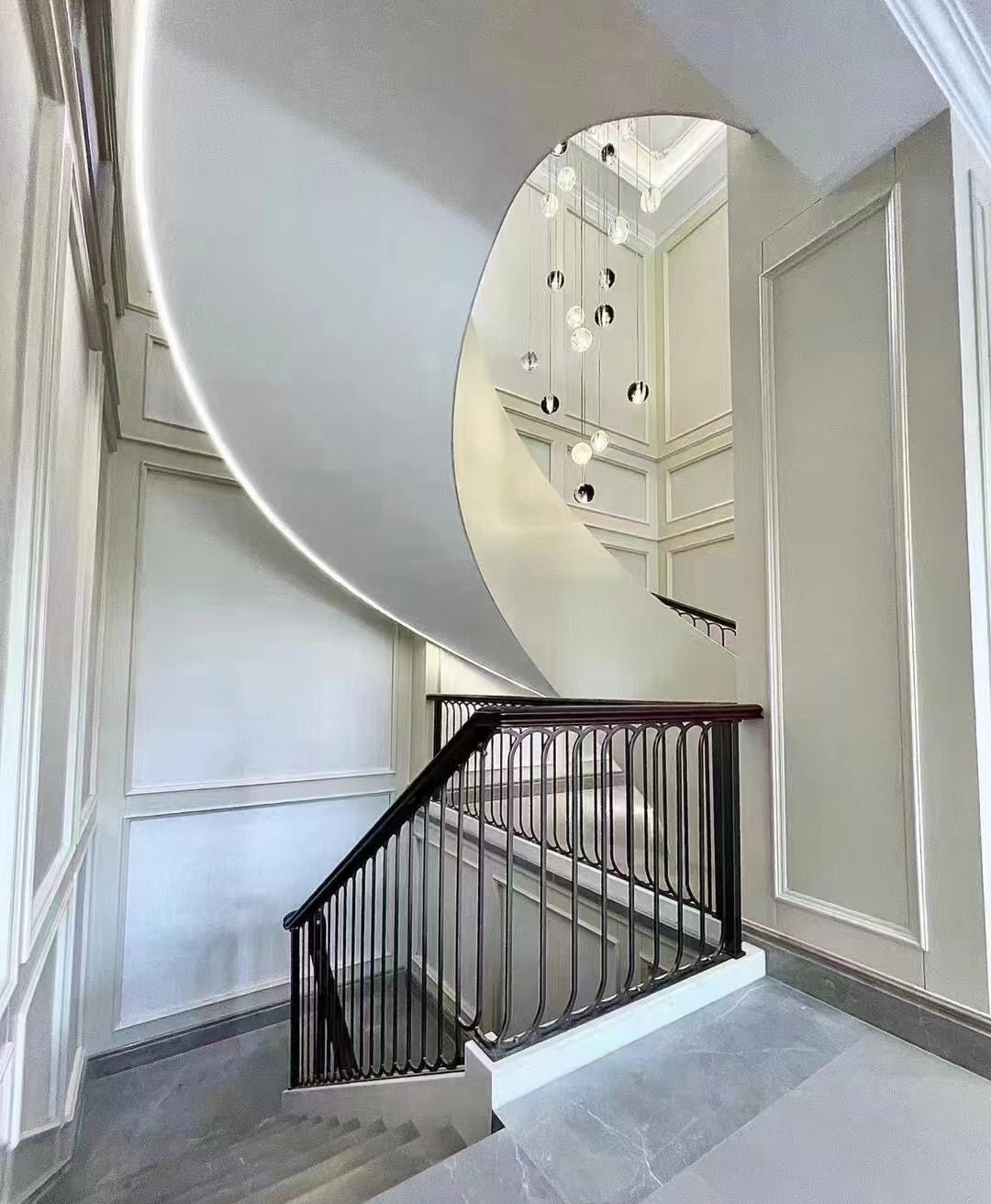 Cosmic Sphere Cascade Chandelier