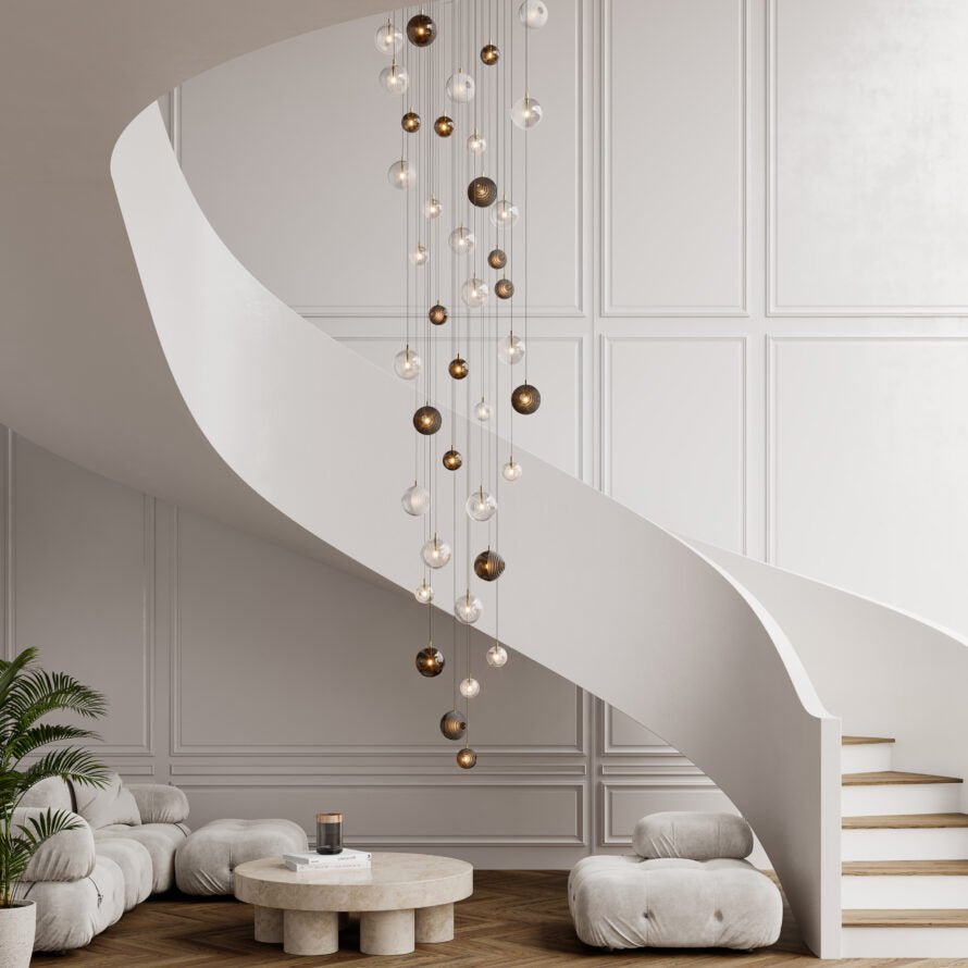 Cosmic Sphere Cascade Chandelier
