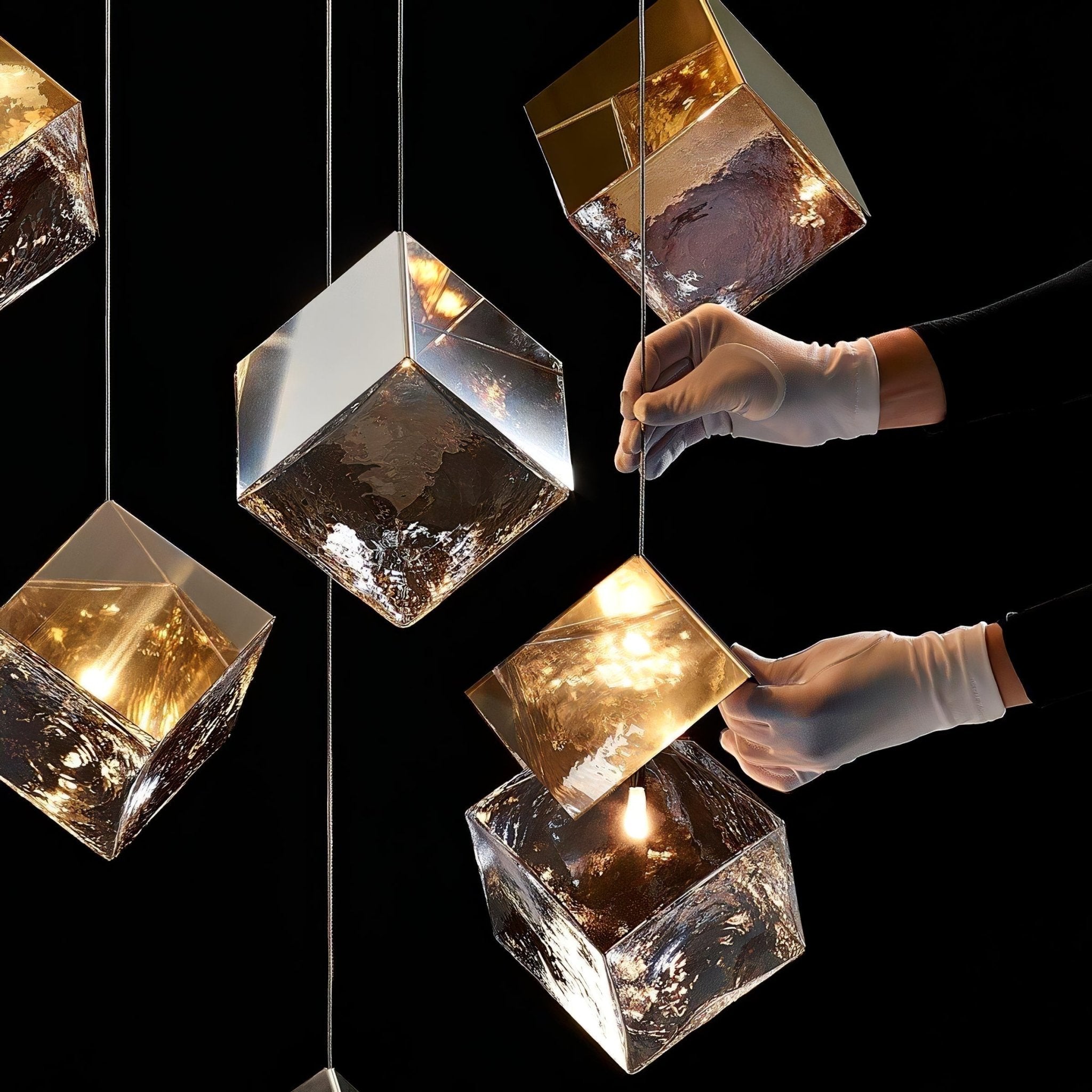 Cubic Luster Cascade Chandelier