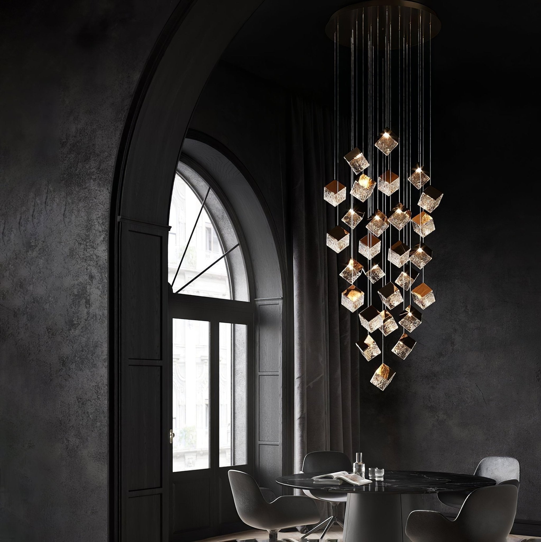Cubic Luster Cascade Chandelier