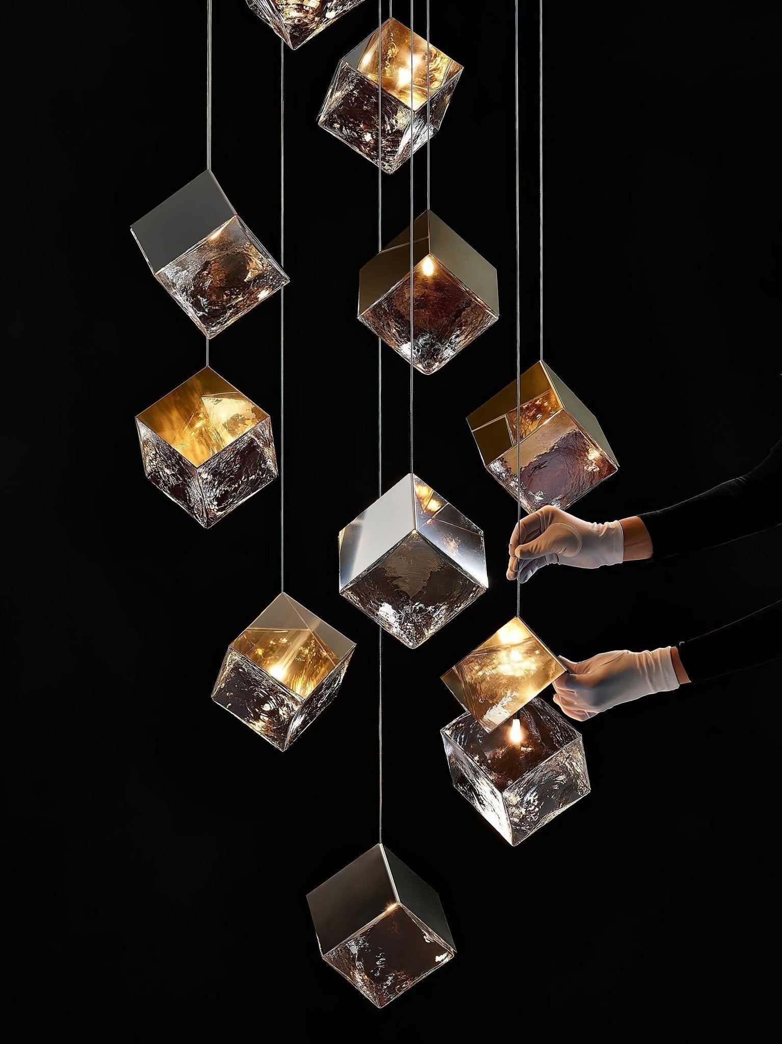 Cubic Luster Cascade Chandelier
