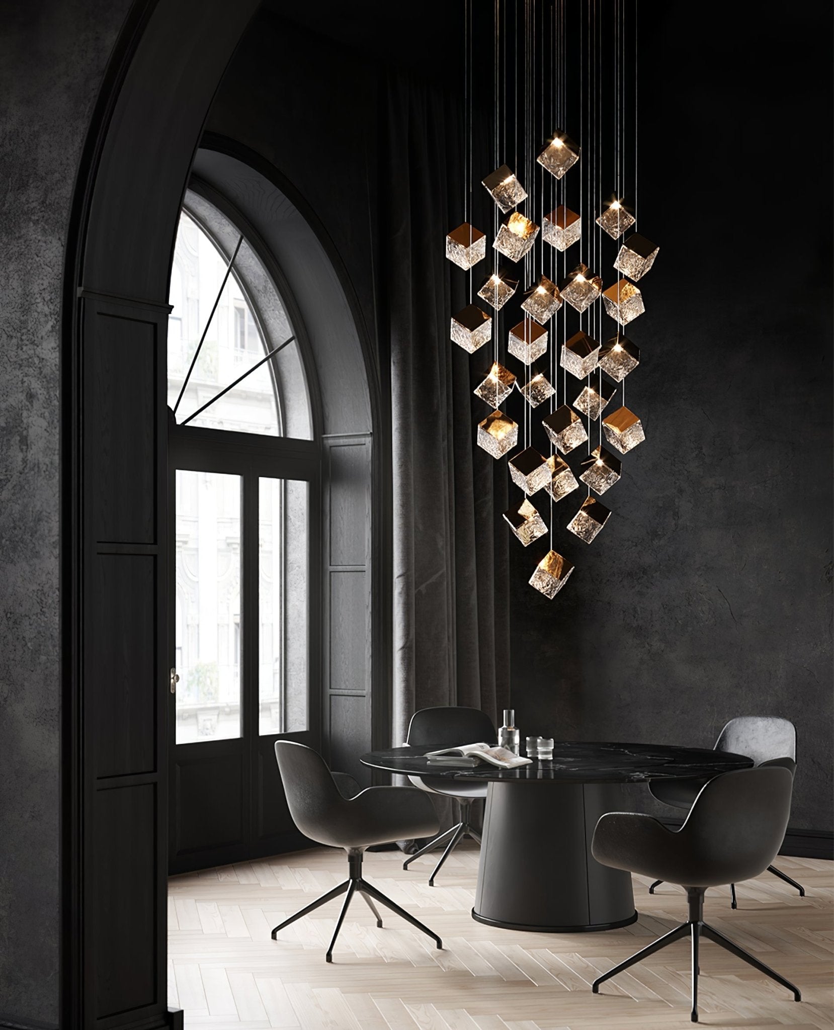 Cubic Luster Cascade Chandelier