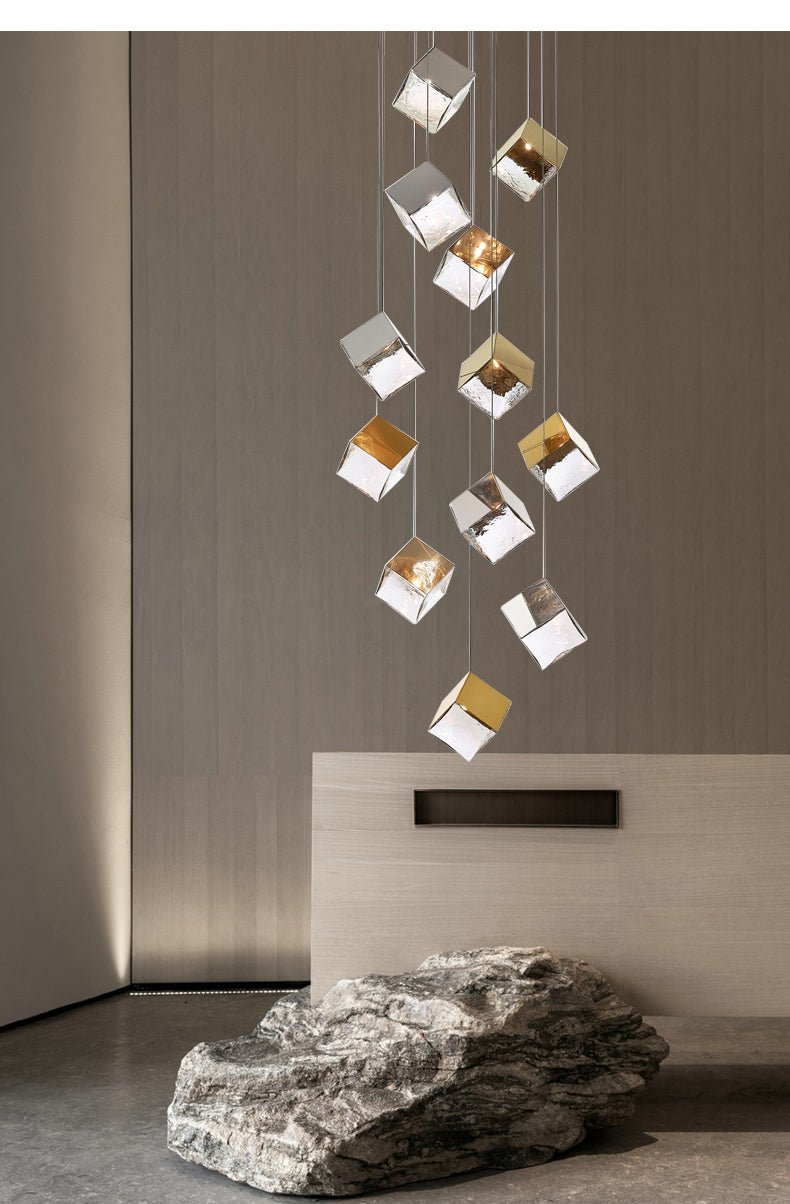 Cubic Luster Cascade Chandelier