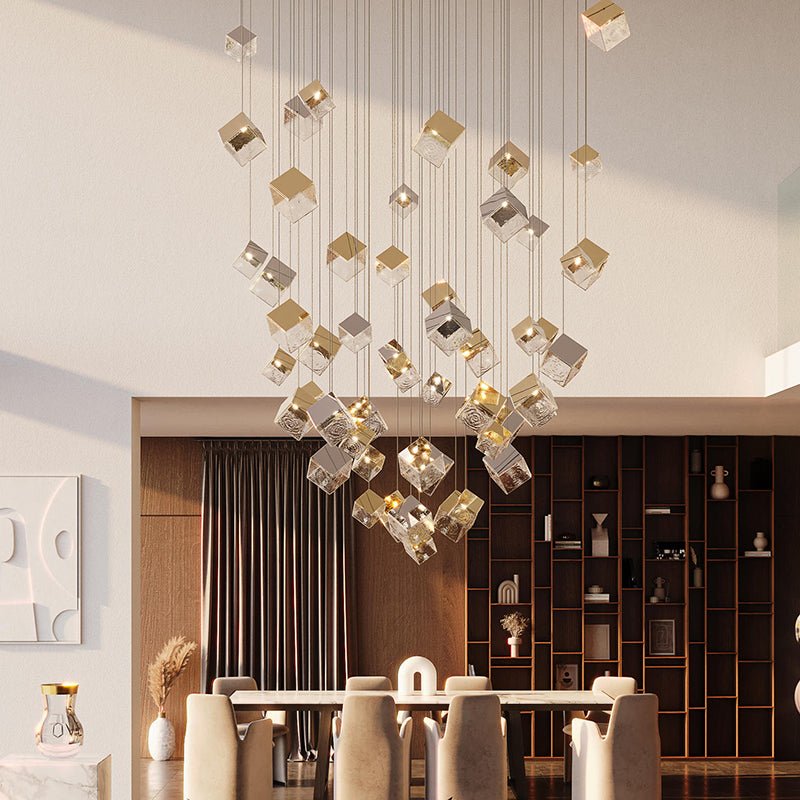Cubic Luster Cascade Chandelier
