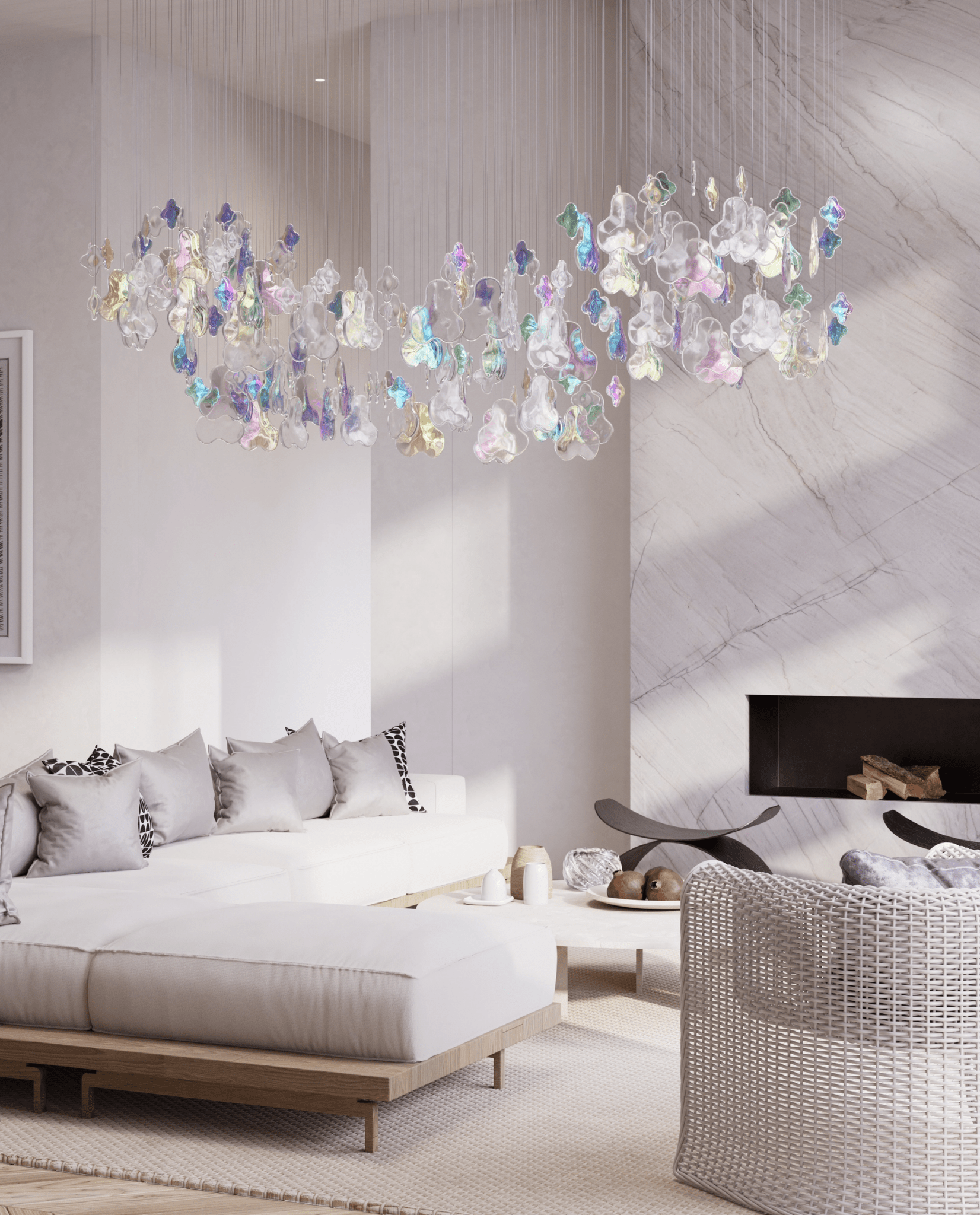 Iris Iridescent Blossom Chandelier
