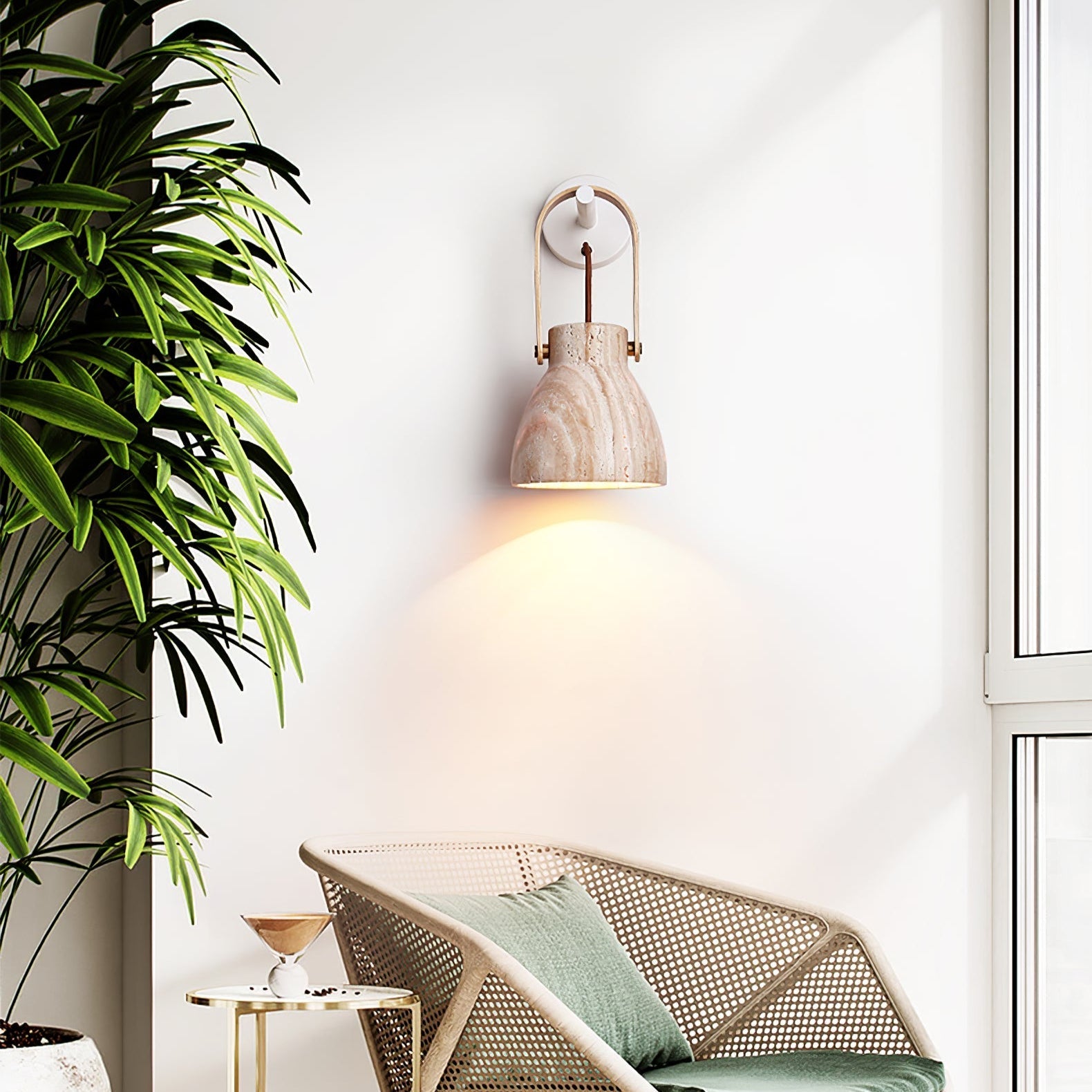 Lanta Arc Stone Sconce