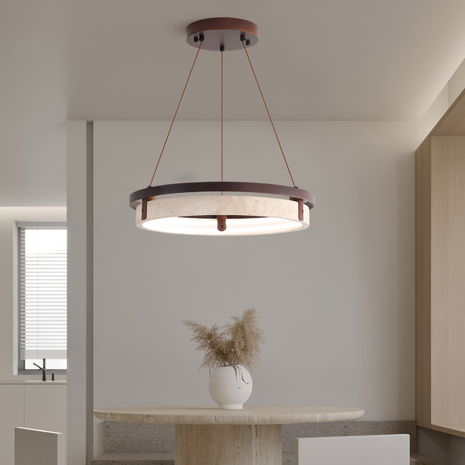 Orbit Travertine Pendant Light