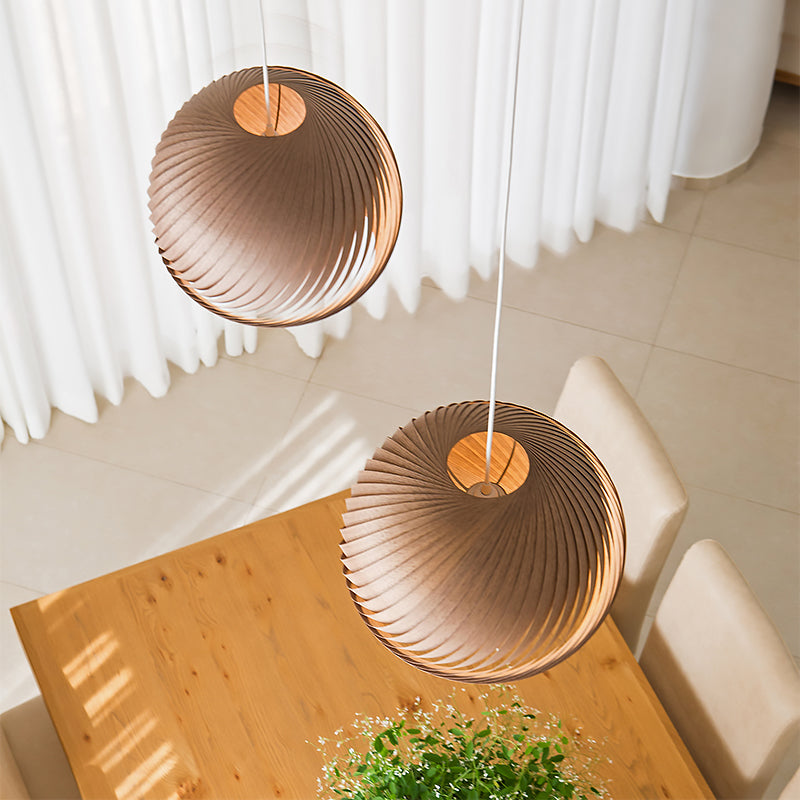 Rotary Wood Pendant Lamp