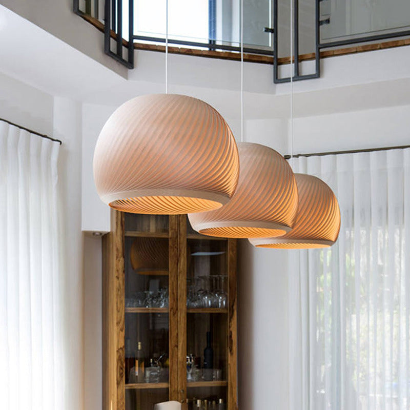 Rotary Wood Pendant Lamp