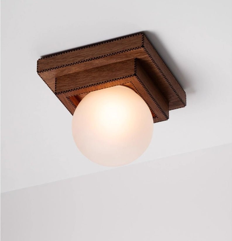 Wood Layered Globe Wall Sconce