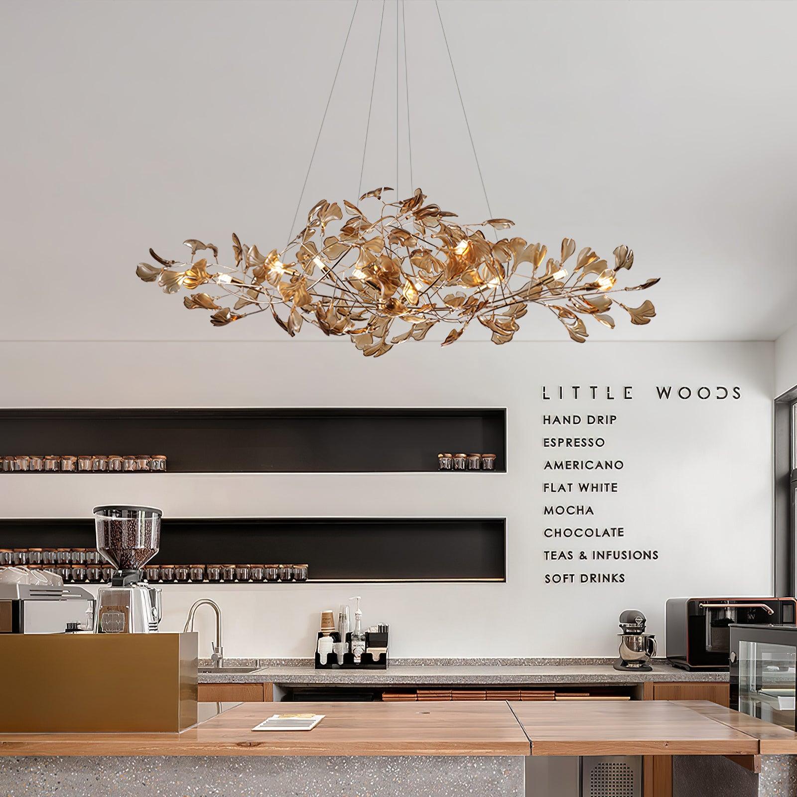 Acrylic Ginkgo Leaf Chandelier - ZozHome