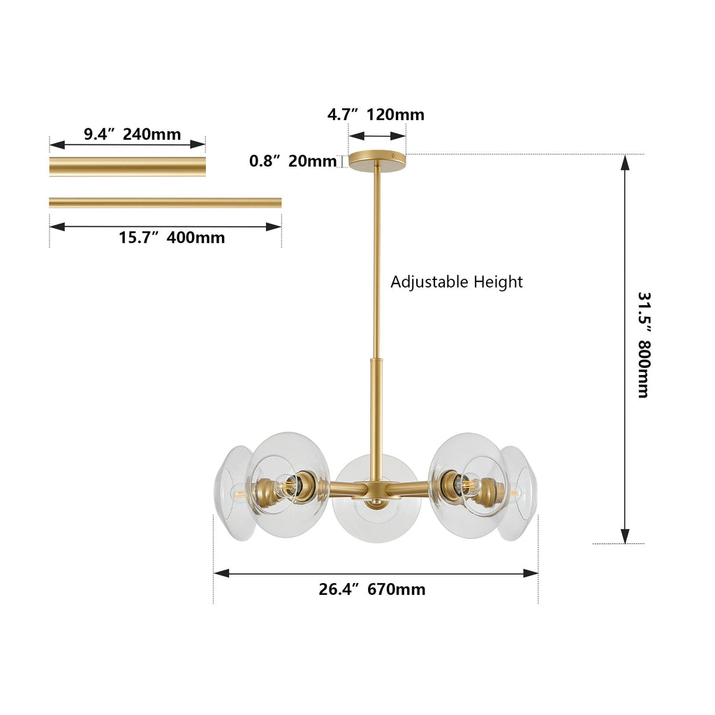 Aenor Gold Sputnik Chandelier