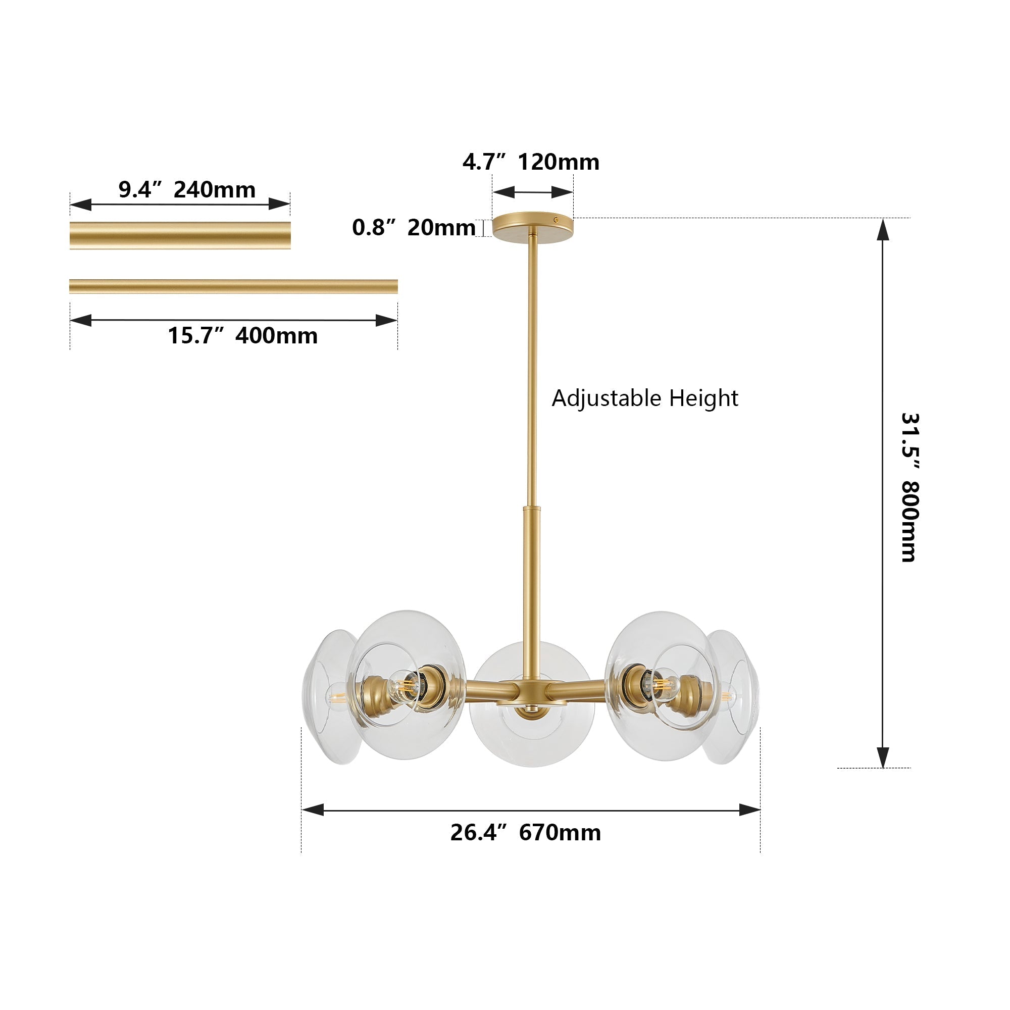 Aenor Gold Sputnik Chandelier