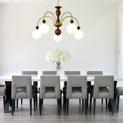 Archway Walnut Color Chandelier - ZozHome