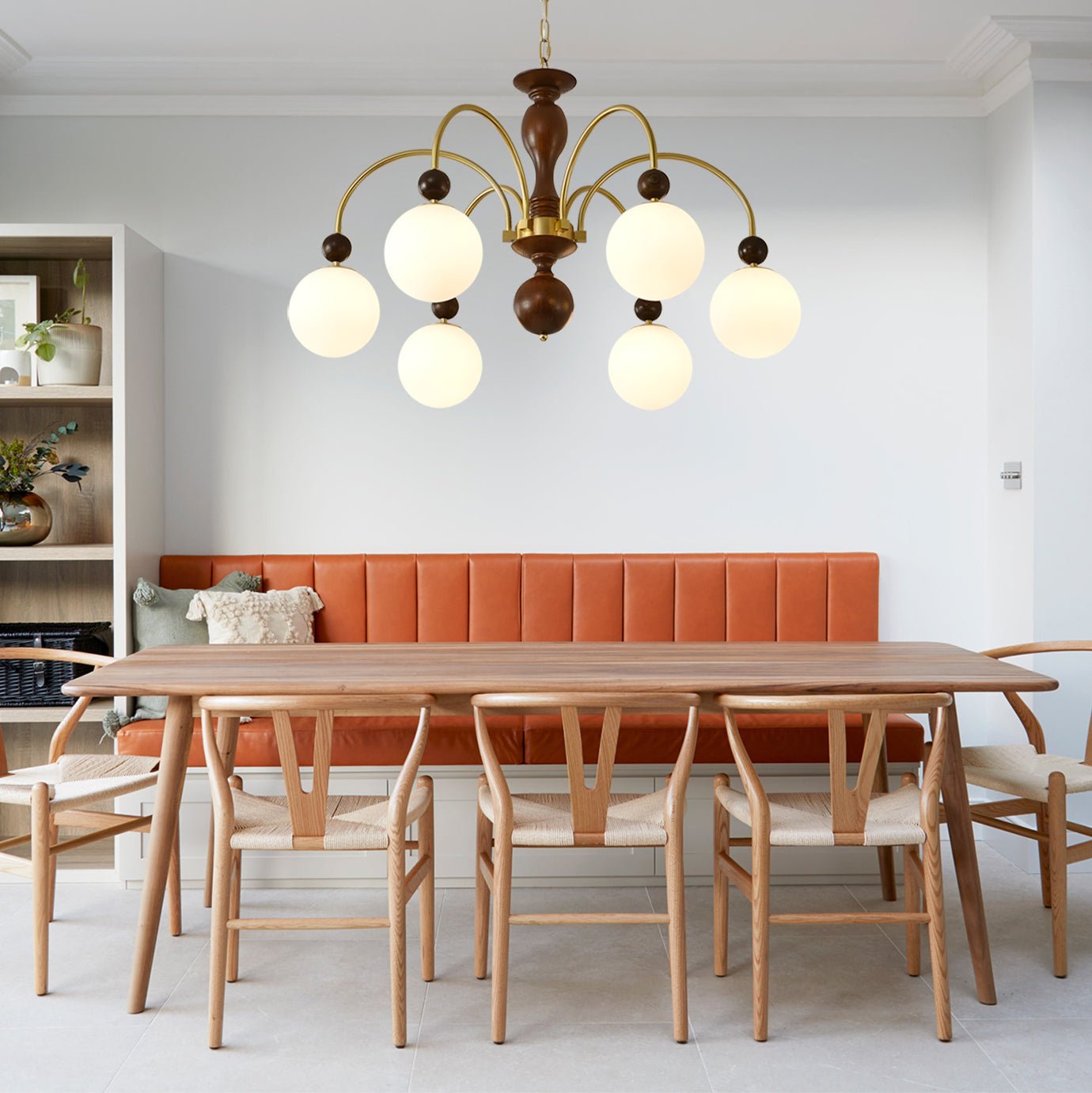 Archway Walnut Color Chandelier - ZozHome