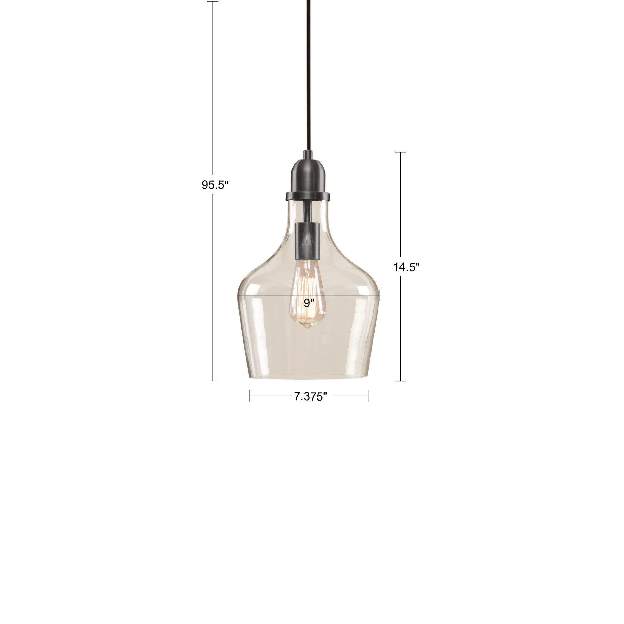 Auburn Bell Glass Pendant Light B