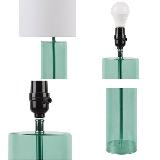 Azure Glow Glass Table Lamp