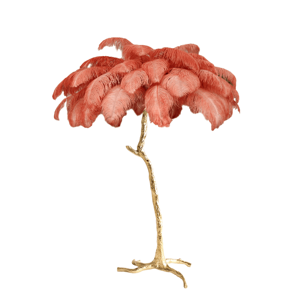 Beautiful Feather Brass Floor Lamp