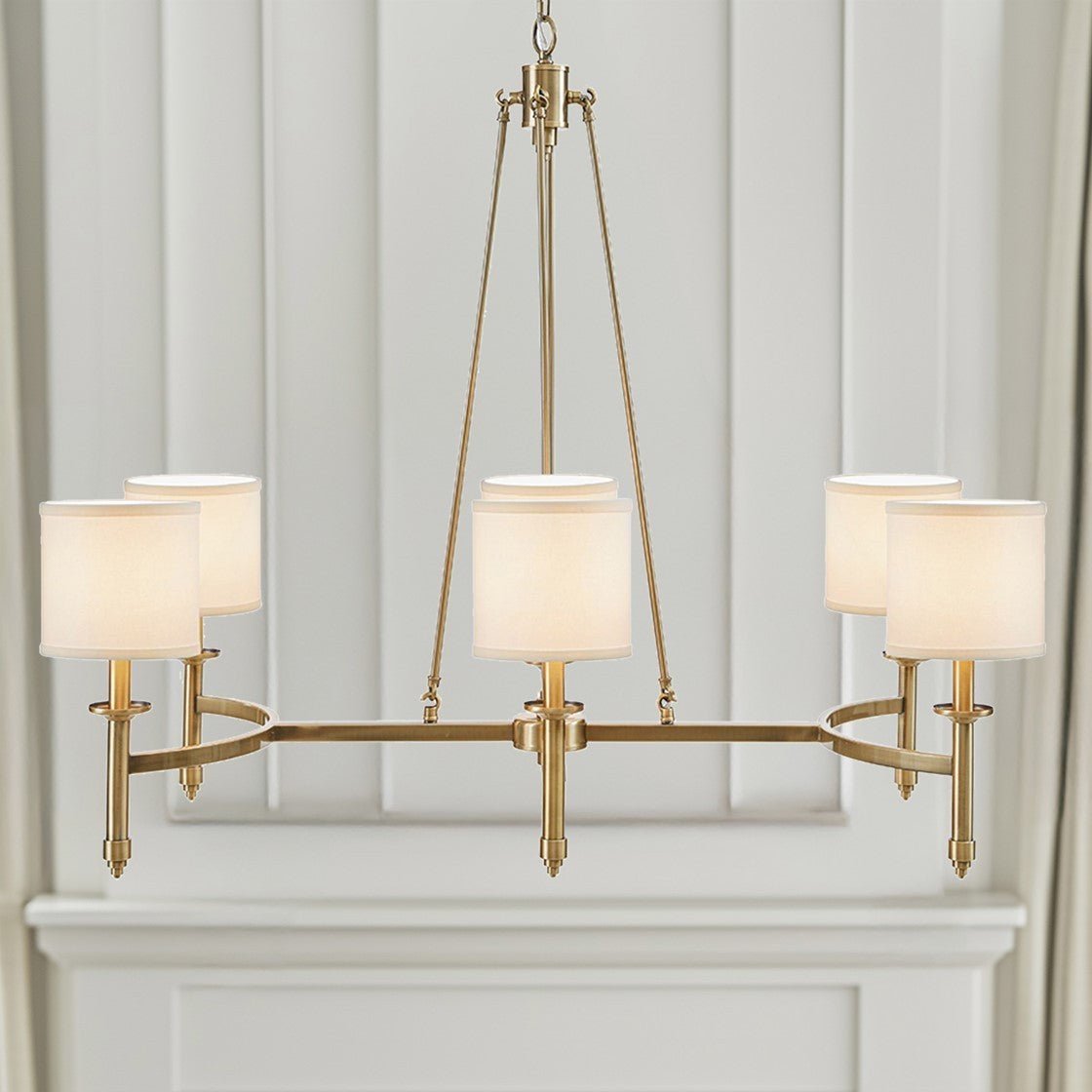 Bedford Antique Gold 6-Light Chandelier