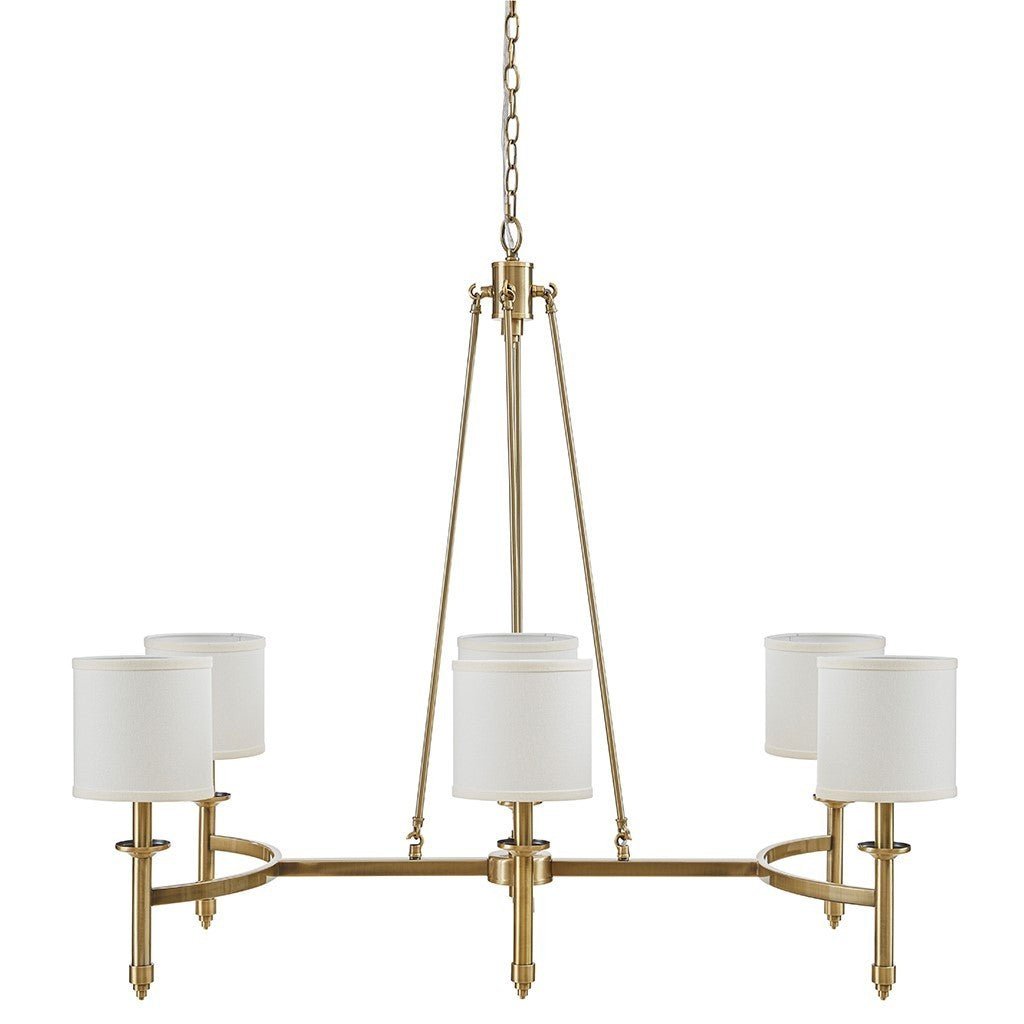 Bedford Antique Gold 6-Light Chandelier