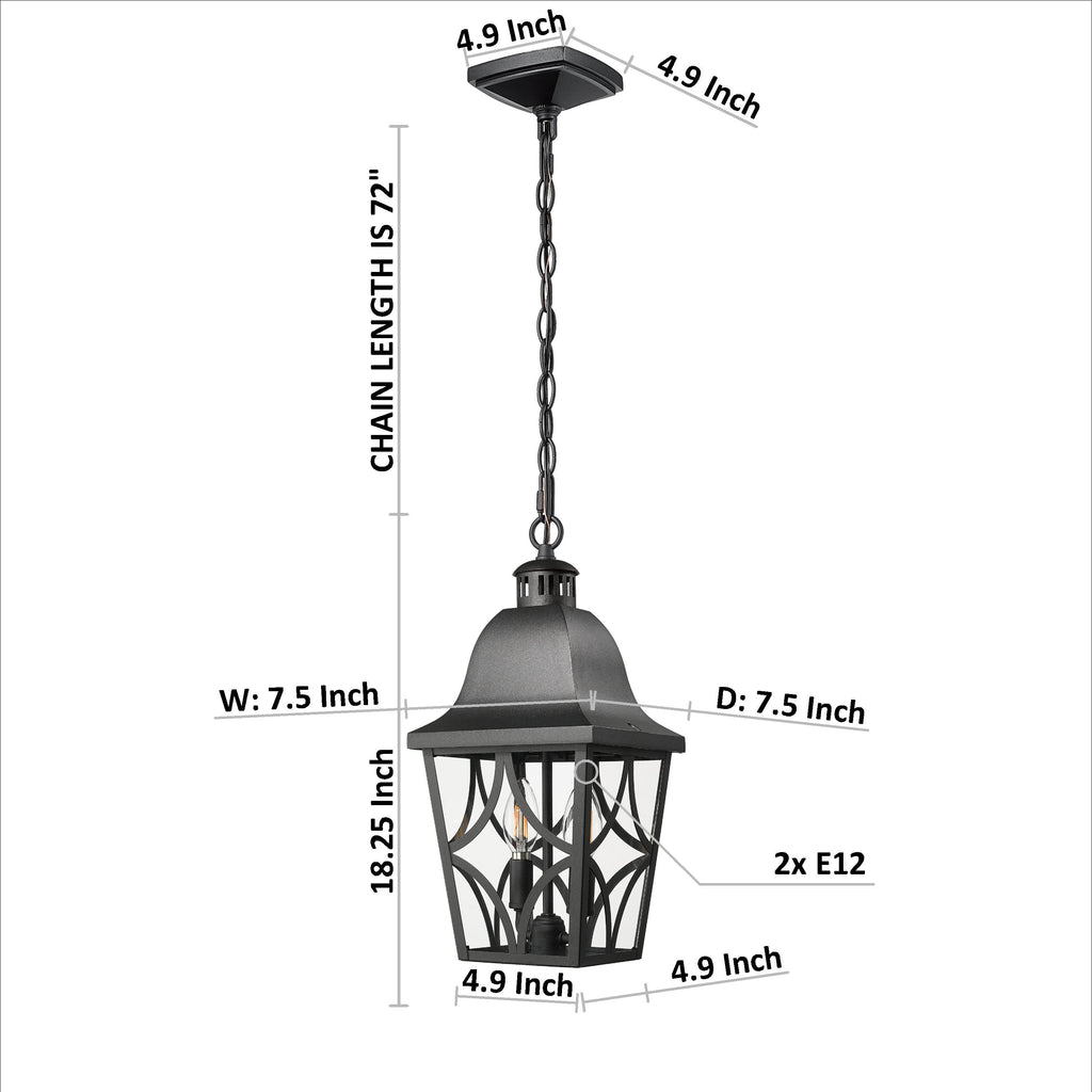 Black Elegance Outdoor Pendant Light