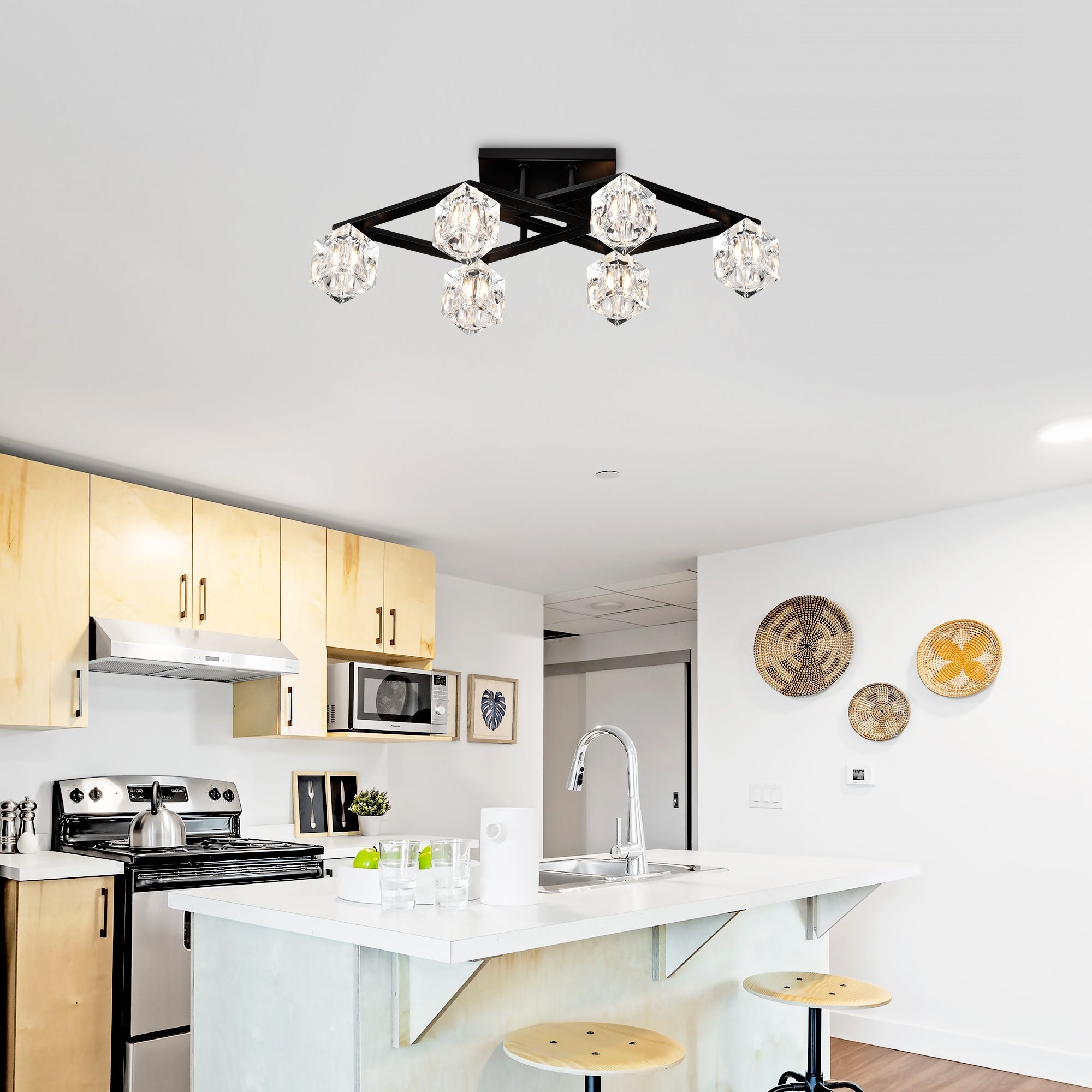 Black Iron Cage Ceiling Light