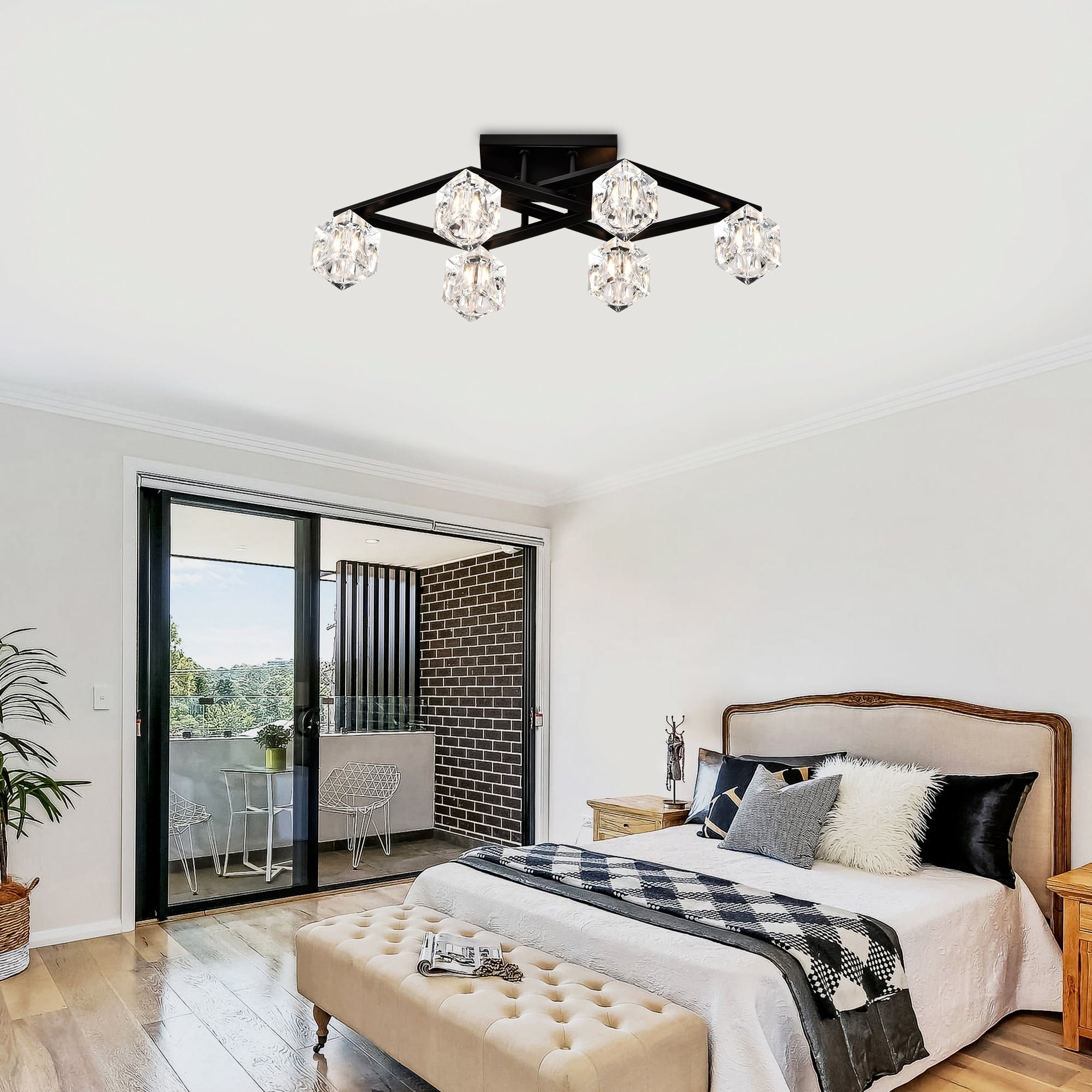 Black Iron Cage Ceiling Light