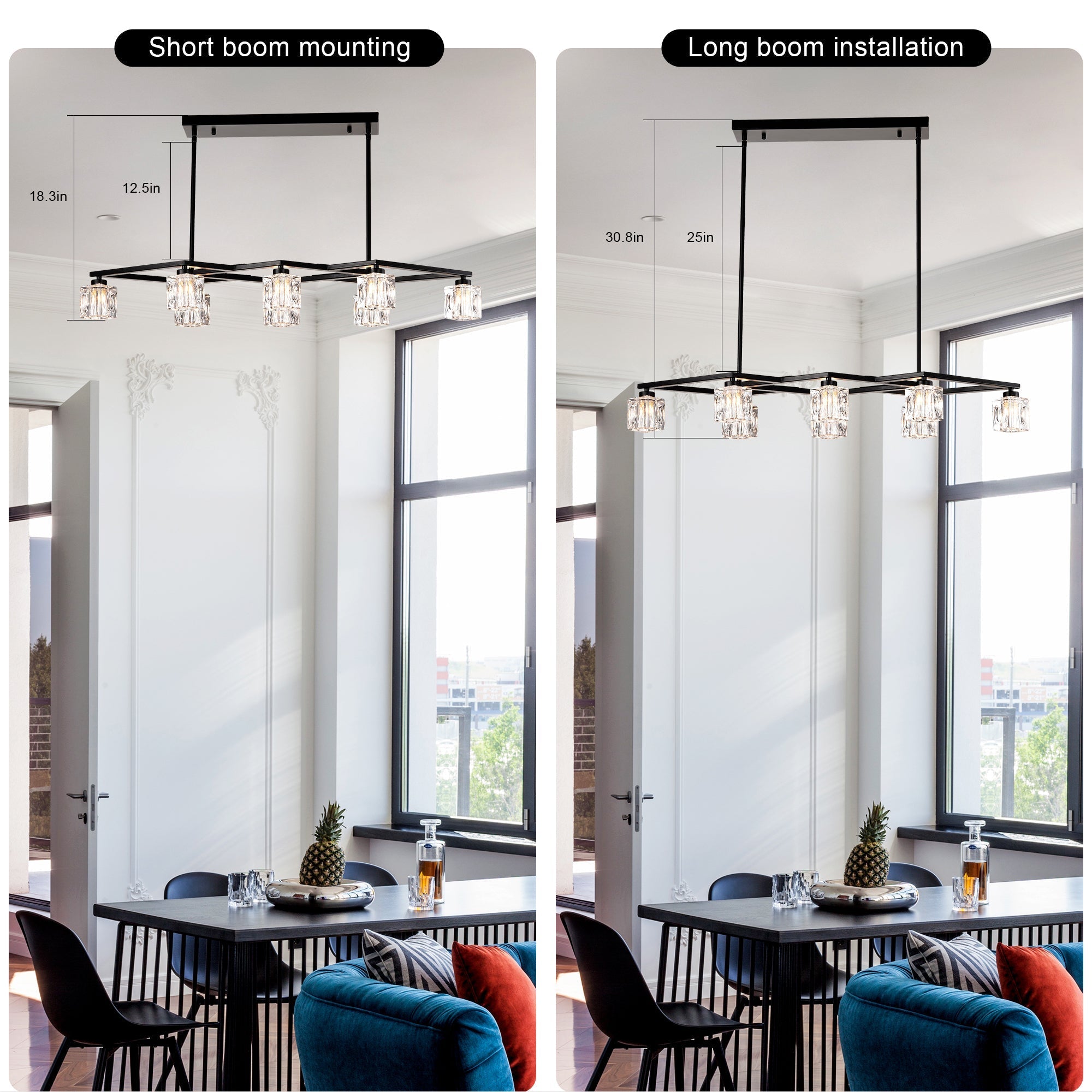 Black Iron Lantern Chandelier