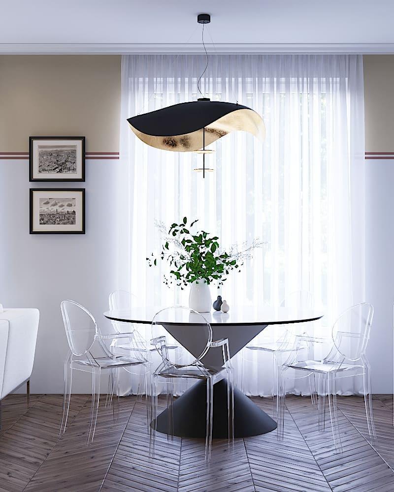 Black Wheel Pendant Light