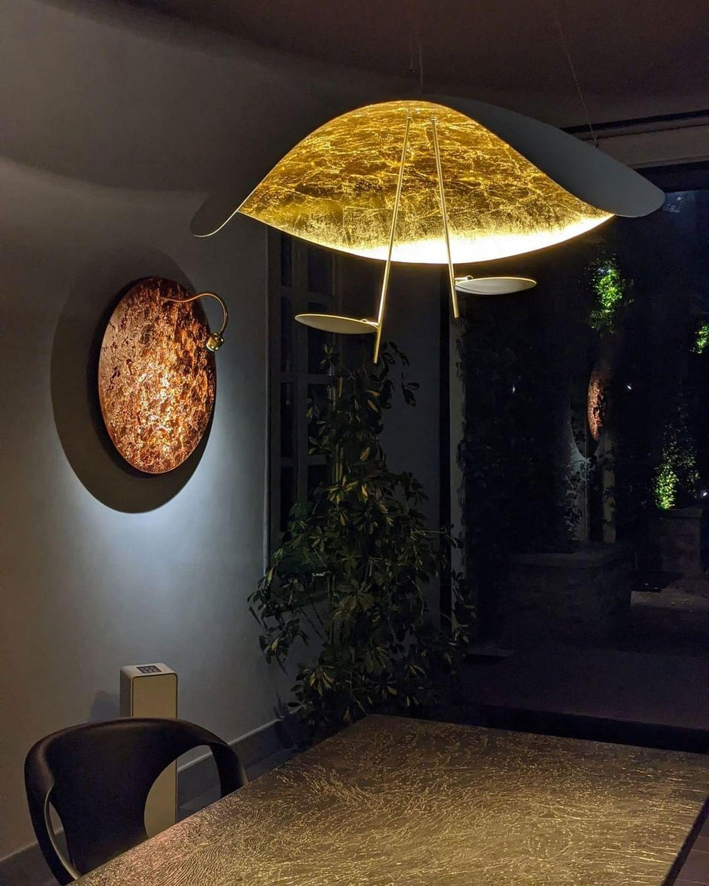 Black Wheel Pendant Light