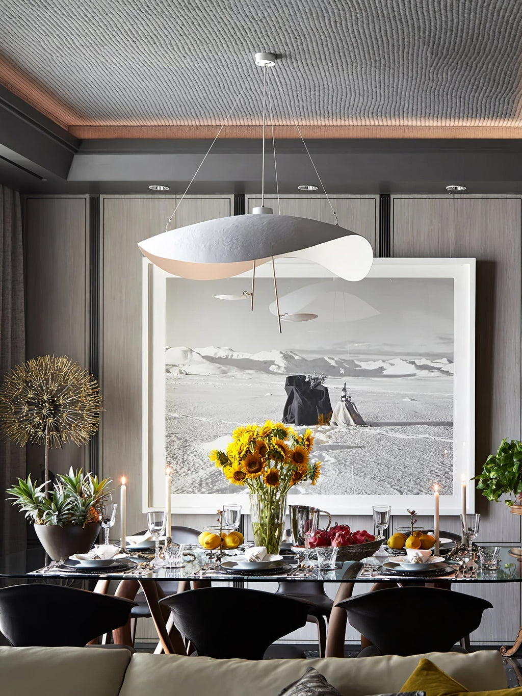 Black Wheel Pendant Light