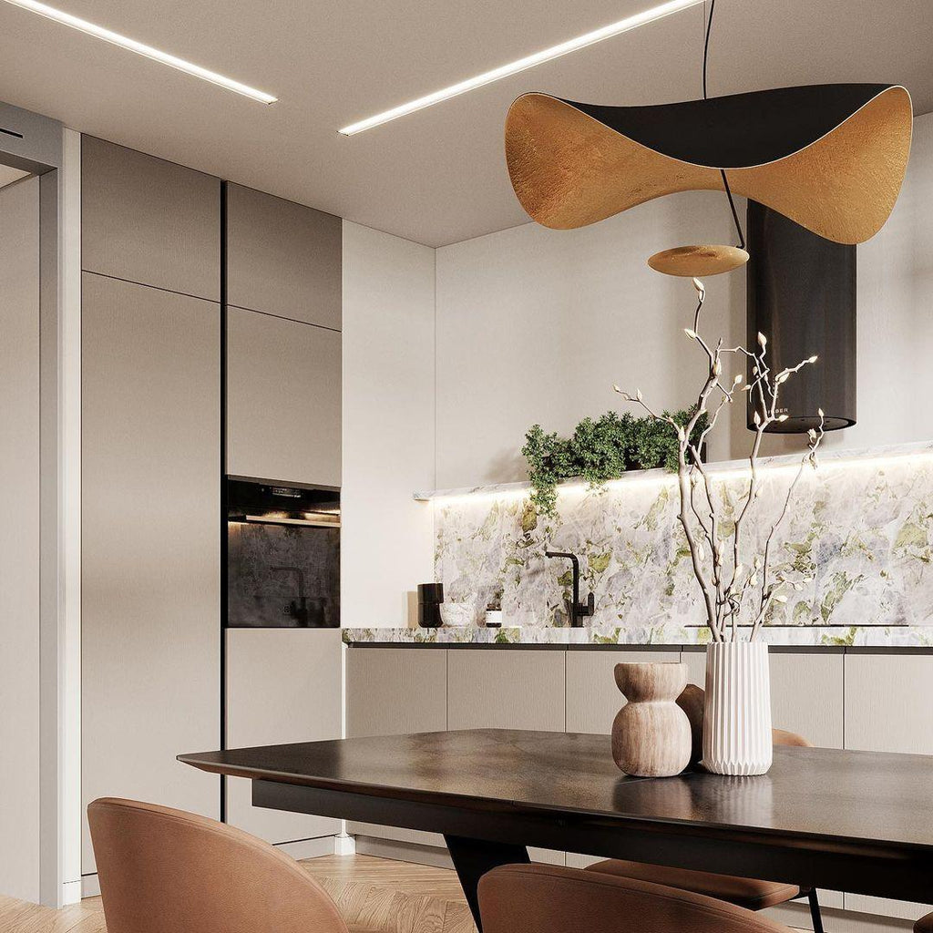 Black Wheel Pendant Light