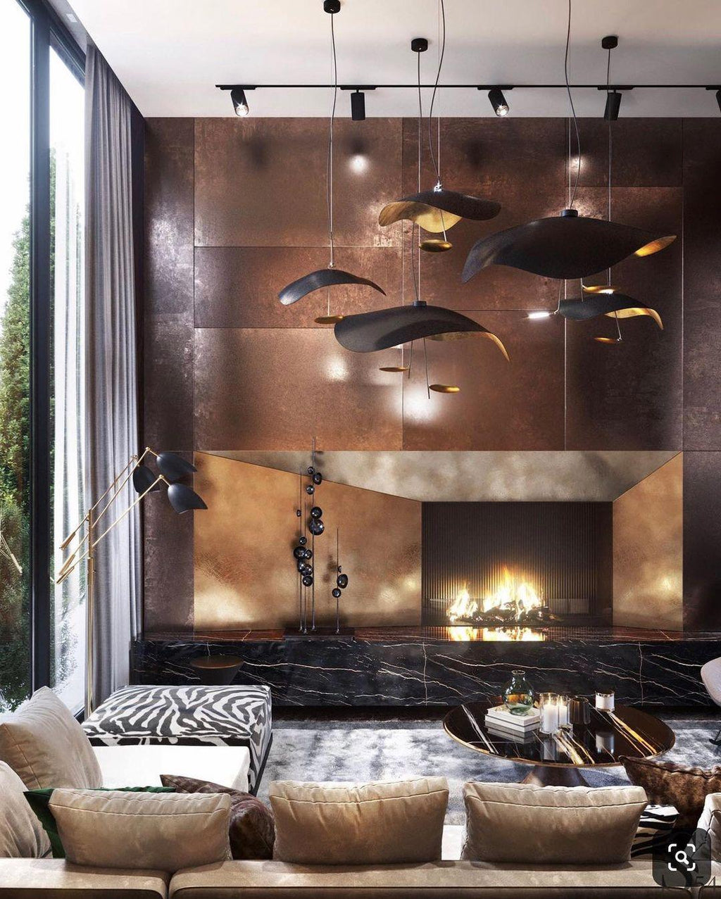 Black Wheel Pendant Light