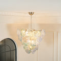 Blue Murano Iridescent Disc Chandelier - ZozHome