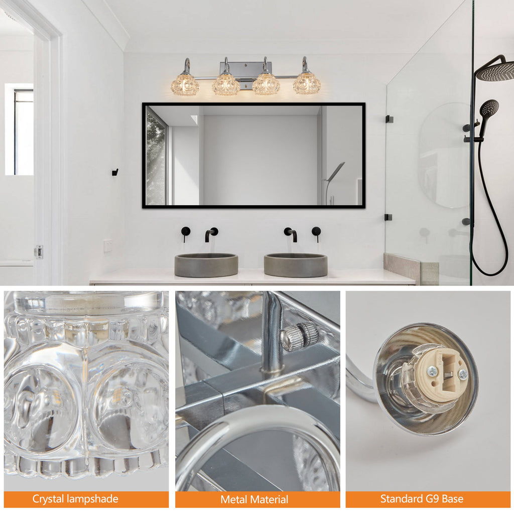 Brushed Crystal Vanity Light