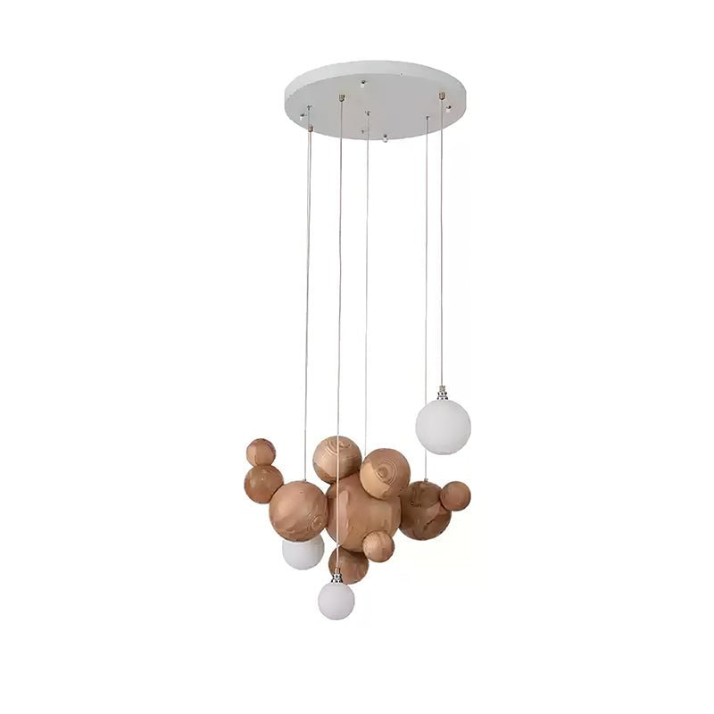 Bubble Wood Balls Chandelier - ZozHome